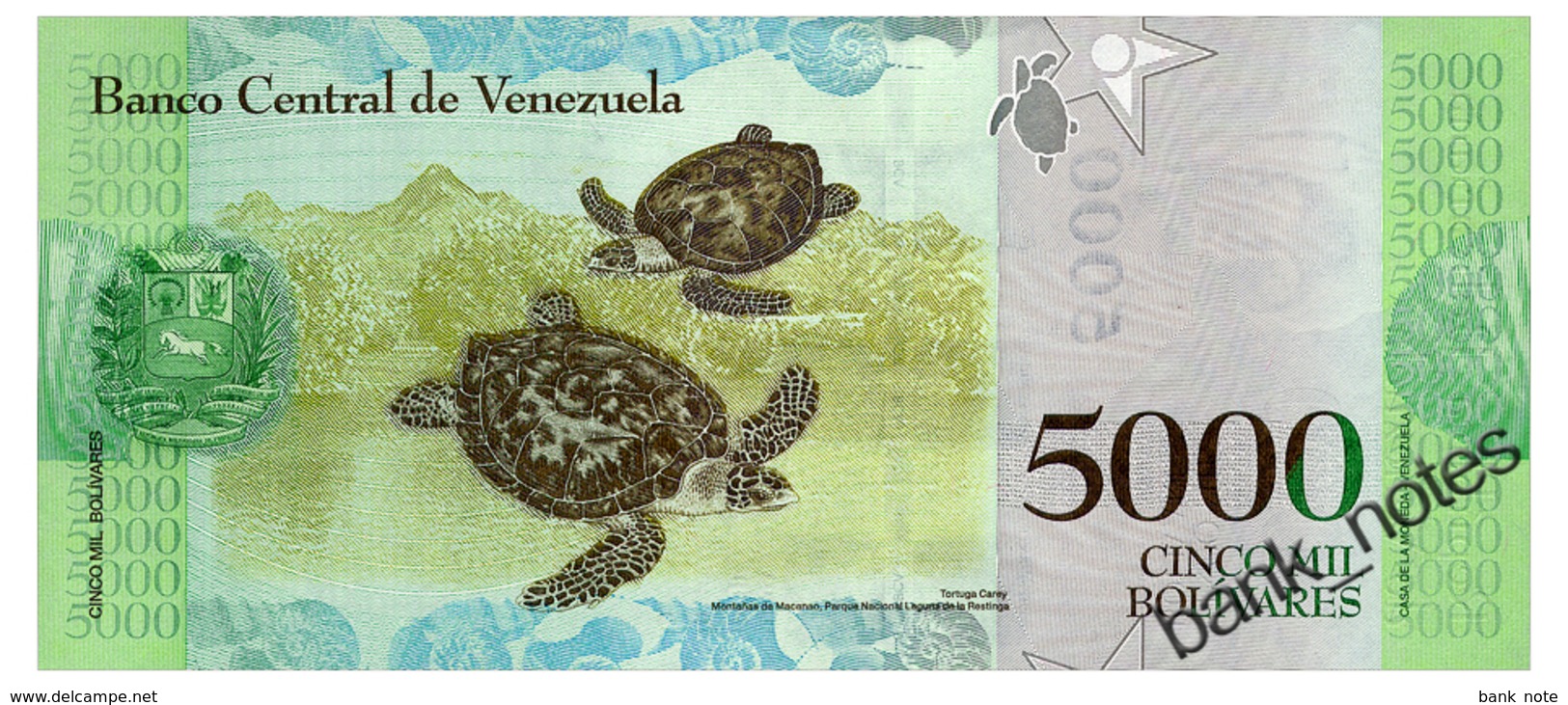 VENEZUELA 5000 BOLIVARES 2017 Pick 97c Unc - Venezuela