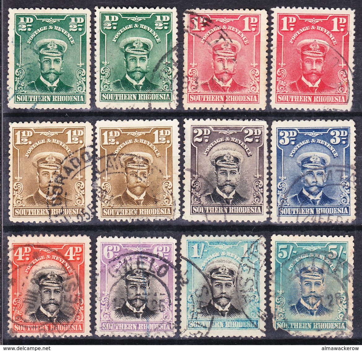 Southern Rhodesia 1924 Lot 1 King George V. Definitives Used O, I Sell My Collection! - Southern Rhodesia (...-1964)