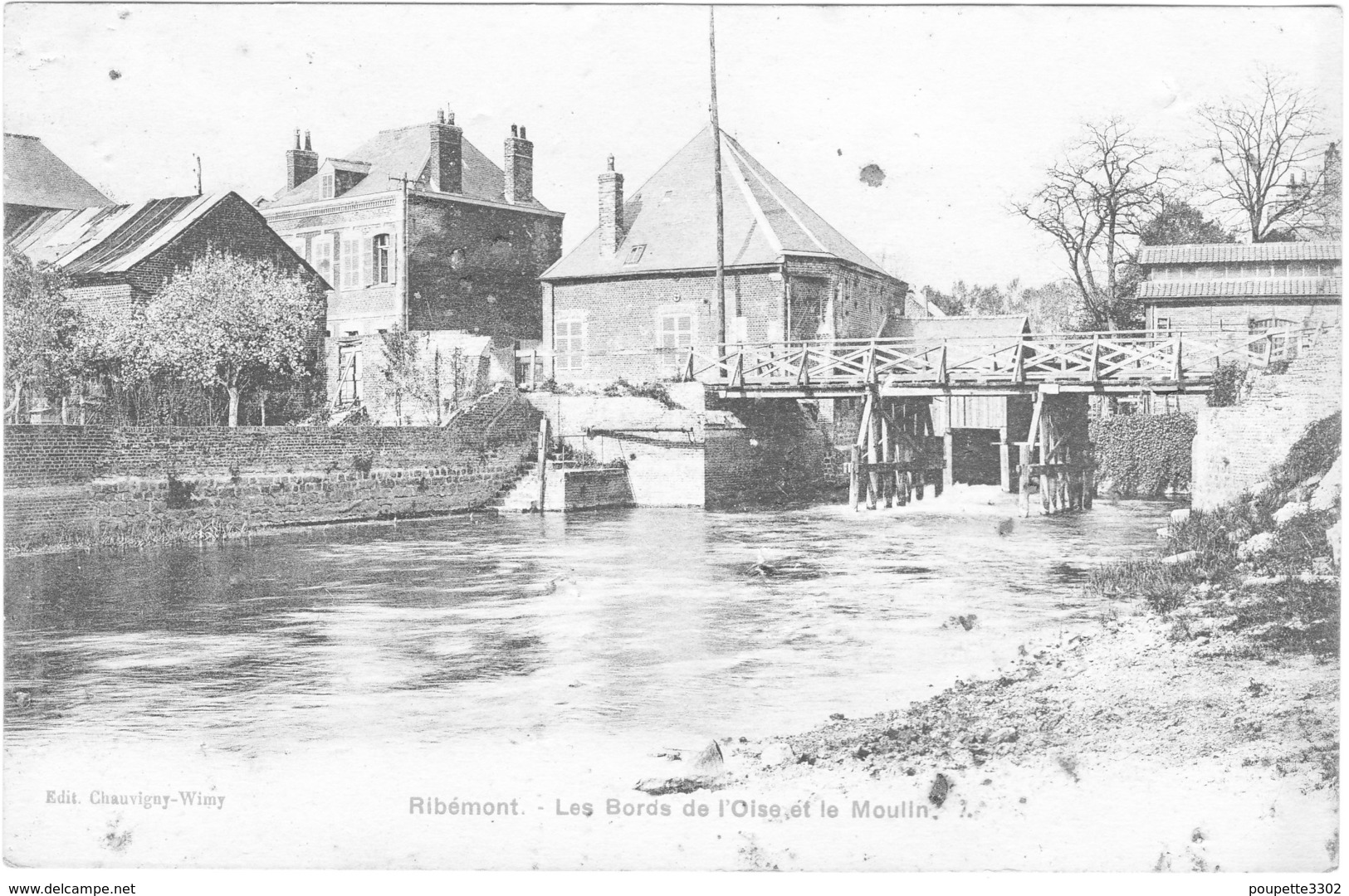 Ribemont (02) - Bords De L'Oise Et Moulin (voir état) - Autres & Non Classés