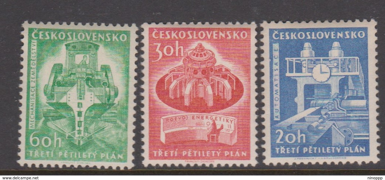 Czechoslovakia Scott 1020-1021 1961 Third Five Year Plan, Mint Never Hinged - Unused Stamps