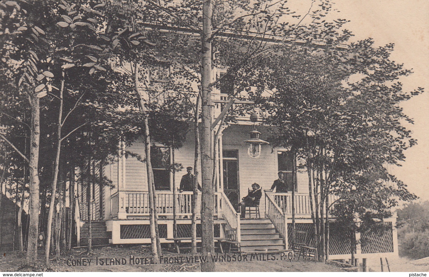 Vintage 1903-1908 - Windsor Mills Québec - Coney Island Hotel - Animated - Written - Excellent Condition - 2 Scans - Other & Unclassified