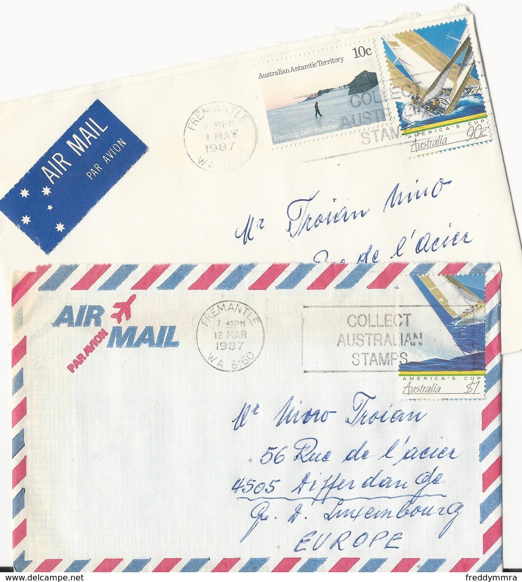 Australie: 2 Lettres Pour Le Luxembourg - Lettres & Documents