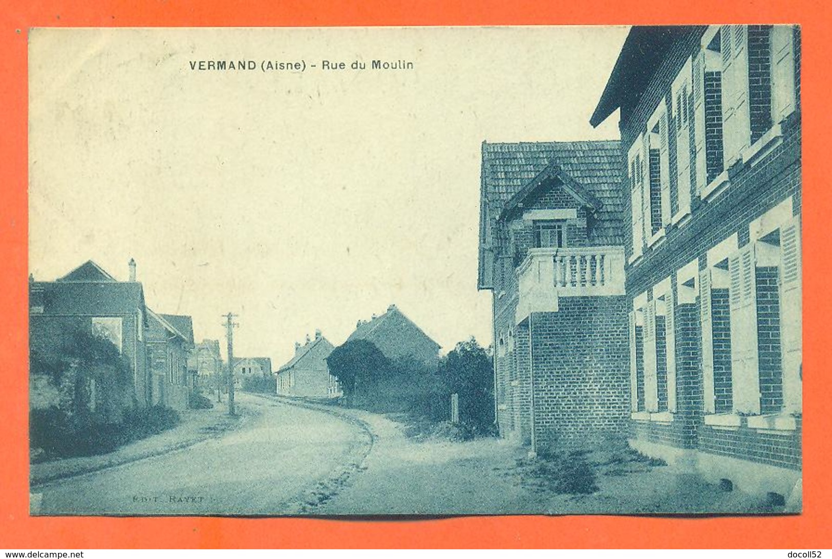 CPA 02 Vermand " Rue Du Moulin " - Other & Unclassified