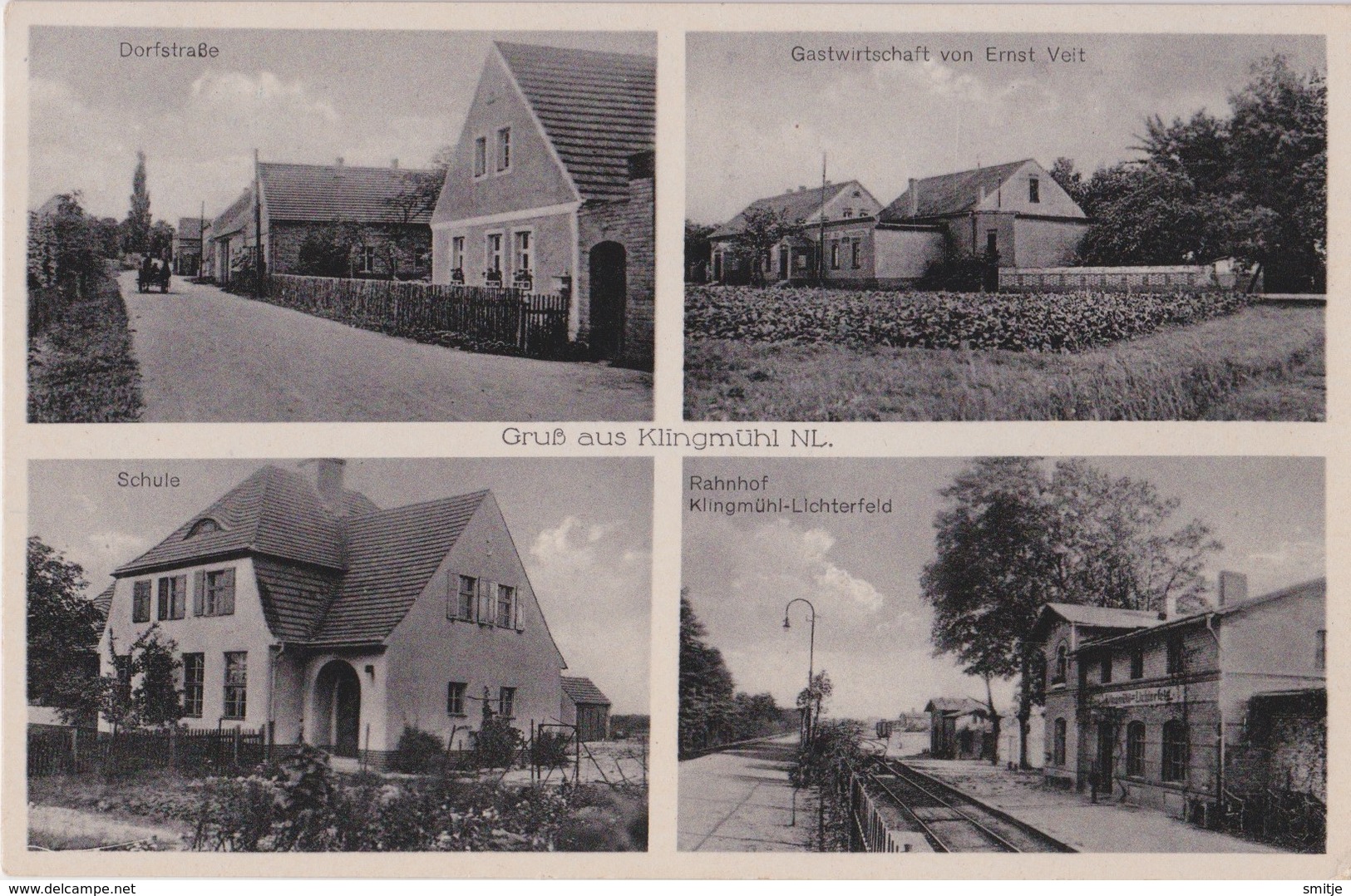 KLINGMÜHL LICHTERFELD AK BAHNHOF GASTWIRTSCHAFT ERNST VEIT SCHULE DORFSTRASSE - NIEDERLAUSITZ - Autres & Non Classés