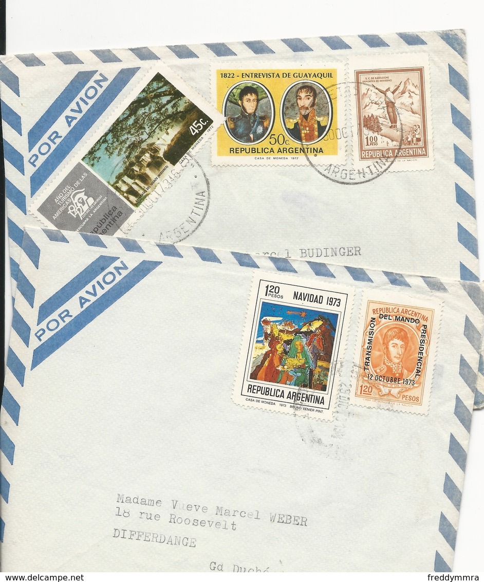 Argentine: 2 Lettres Pour Le Luxembourg - Lettres & Documents