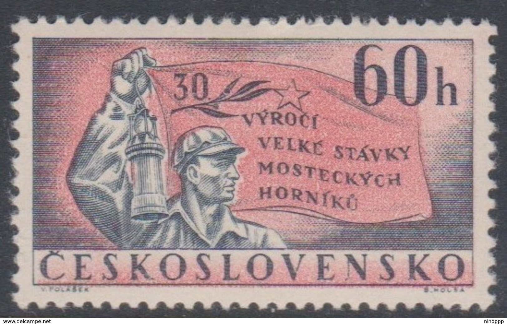 Czechoslovakia Scott 1104 1962 30th Anniversary Miners Strike, Mint Never Hinged - Unused Stamps
