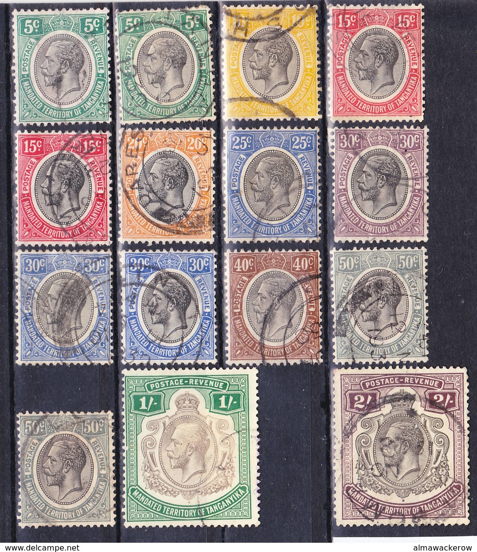 Tanganyika 1927-31 King George V. Definitives, Last Issue Solely For Tanganyika Before K.U.T., Used O - Tanganyika (...-1932)