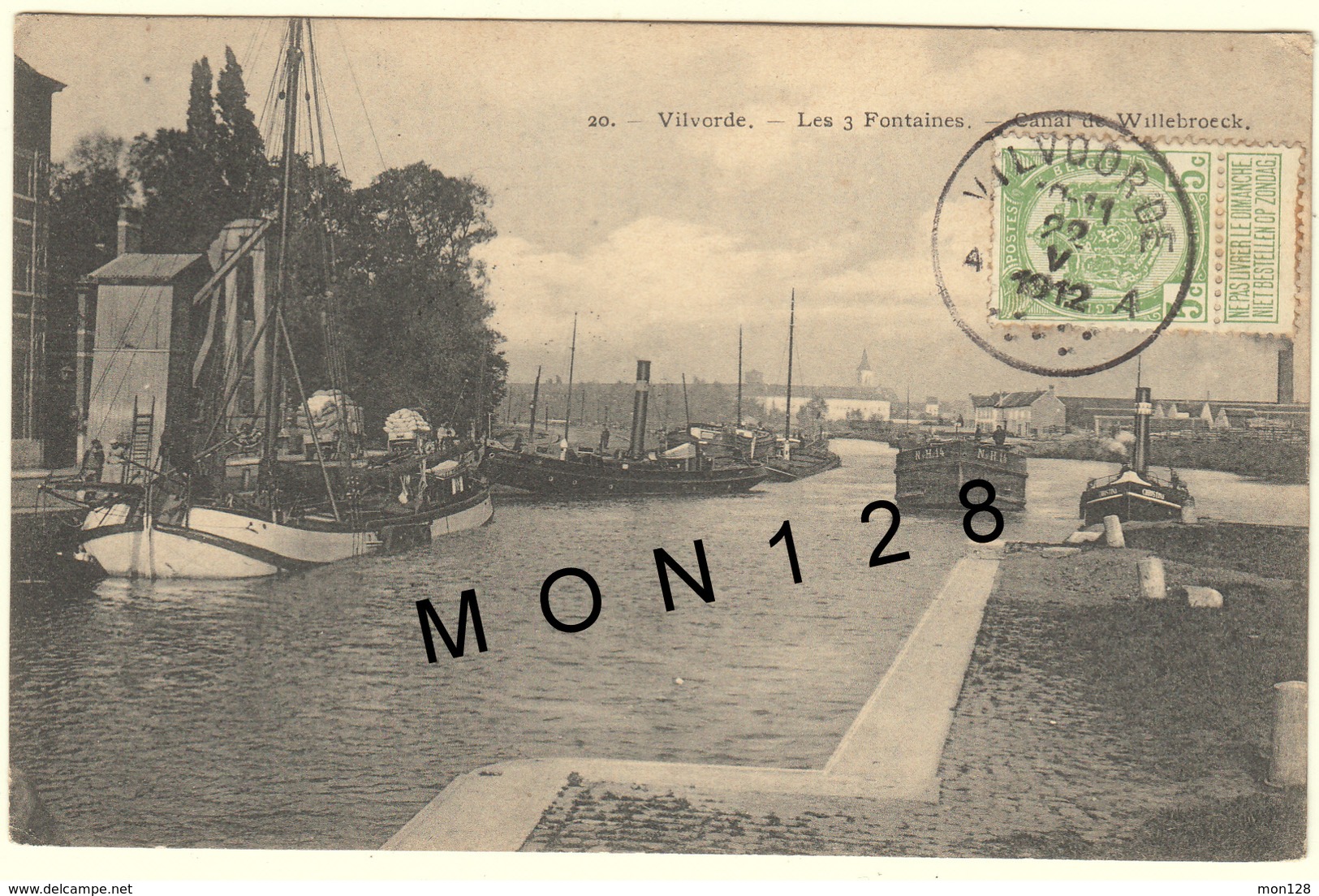 VILVORDE - LES 3 TROIS FONTAINES- CANAL DE WILLEBROECK (bateaux,péniches) - Vilvoorde