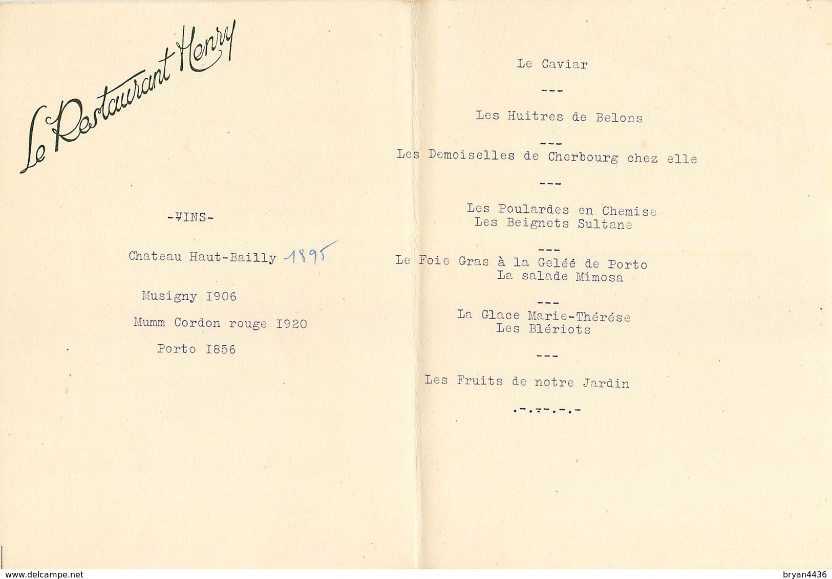 Menu Illustrateur - Naudy - Sanguine - Pour Le Restaurant "Henry"-  7 Janvier 1927 - édit; Barré & Dayez (voir 2 Scans) - Naudy