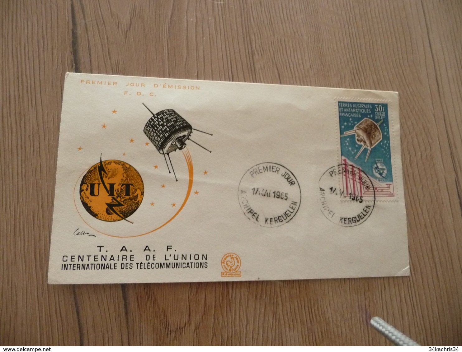 Lettre TAAF Terres Australes Françaises Premier Jour 14/05/1965 Centenaire De L'Union PA - Covers & Documents