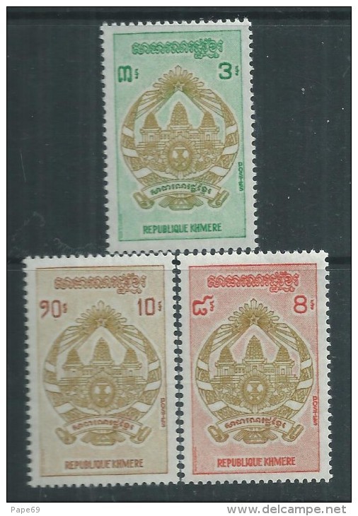 Khmère N° 281 / 83 X Armoiries Les 3 Valeurs Trace De Charnière Sinon TB - Kampuchea