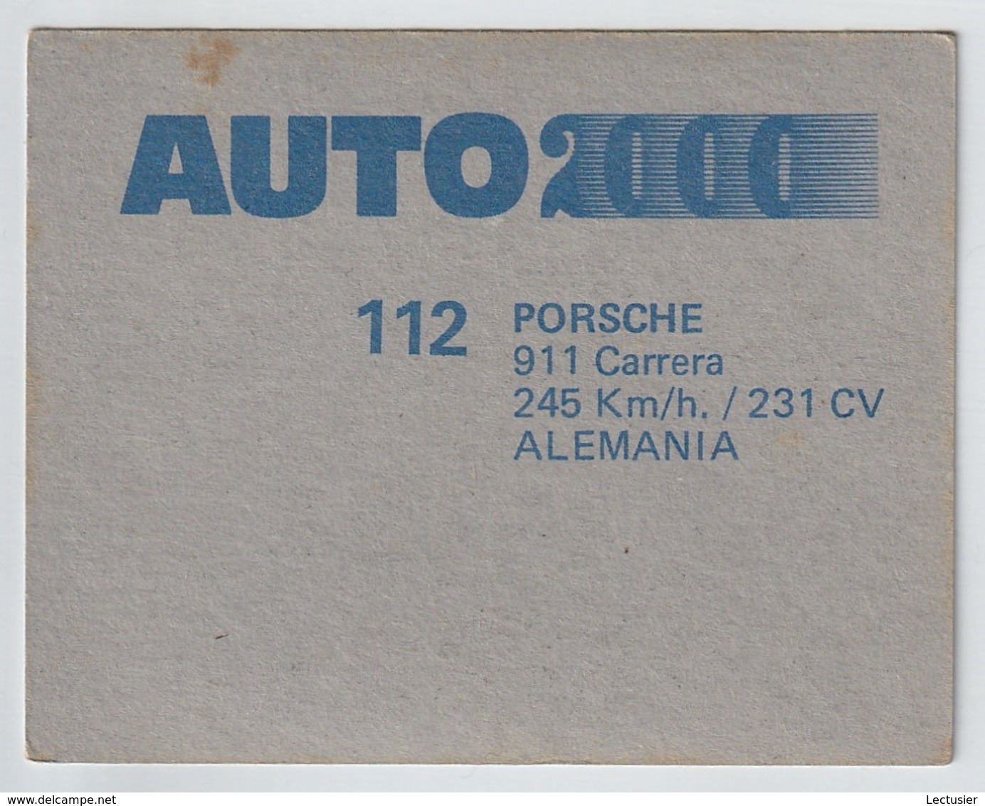 Porsche 911 Carrera - Spanish Collection Card Number 112 - Year 1988 - Coches