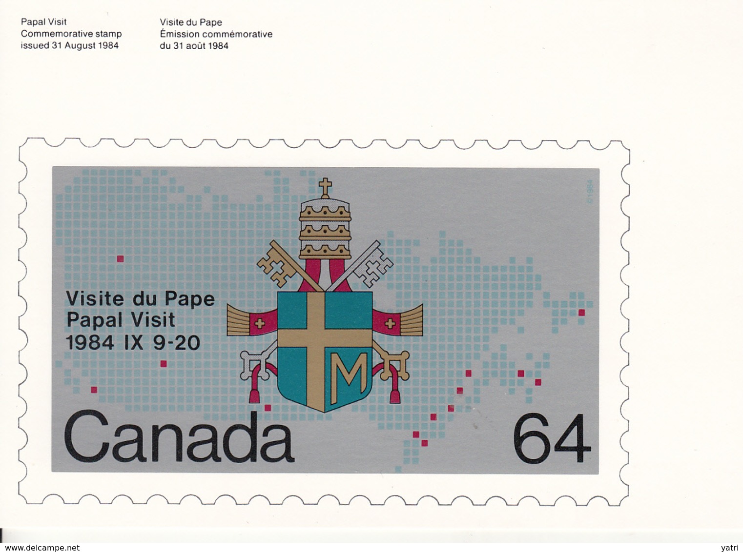 Canada (1984) - Cartolina Ricordo Del Viaggio Del Papa Giovanni Paolo II - 1953-.... Regno Di Elizabeth II