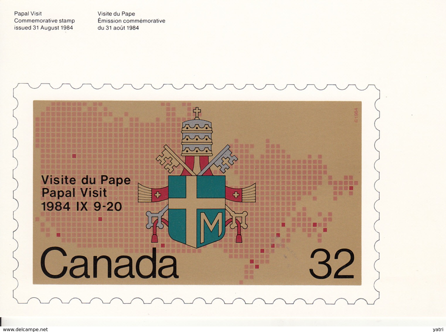 Canada (1984) - Cartolina Ricordo Del Viaggio Del Papa Giovanni Paolo II - Storia Postale