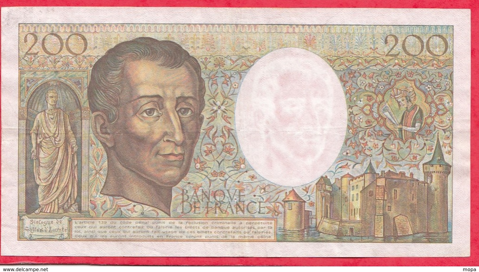 200 Francs "Montesquieu" --1984 ----F/TTB+---Série  U.023 - 200 F 1981-1994 ''Montesquieu''