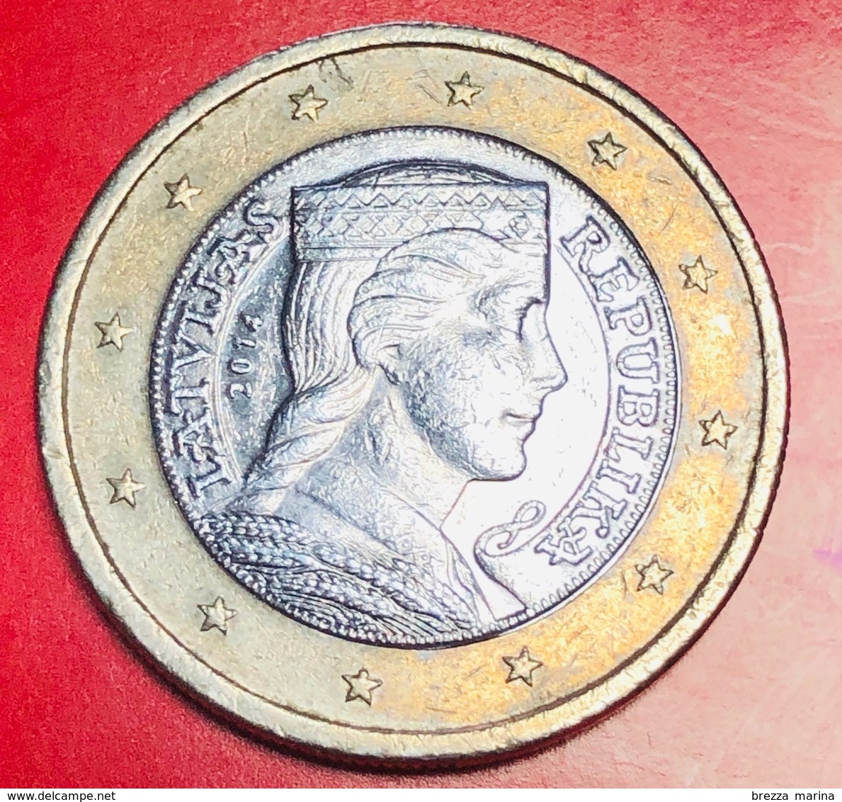 LETTONIA - Latvijas - 2014 - Moneta - Ritratto Di Una Fanciulla Che Rappresenta La Lettonia - Euro - 1.00 - Lettonia