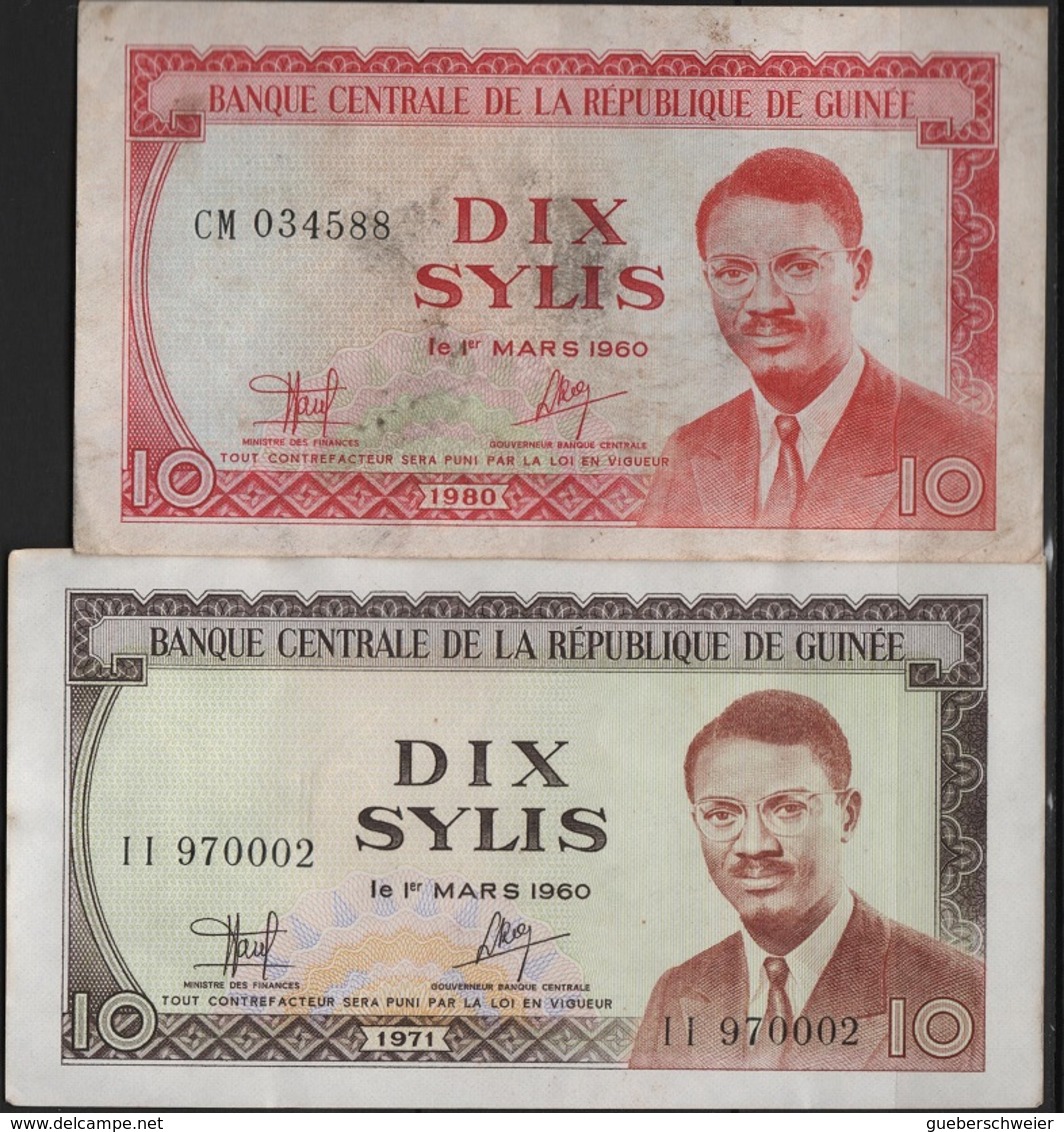 B 46 - GUINEE Lot De 2 Billets  De 10 Sylis état Neuf - Guinée