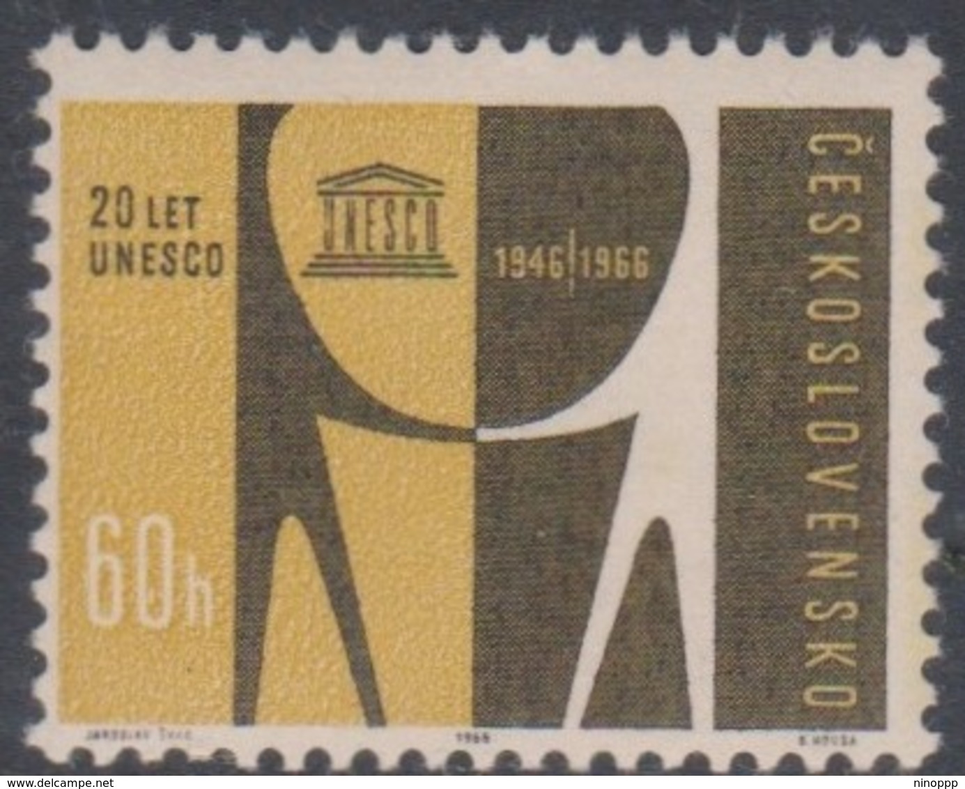 Czechoslovakia Scott 1387 1966 20th Anniversary Of UNESCO, Mint Never Hinged - Unused Stamps