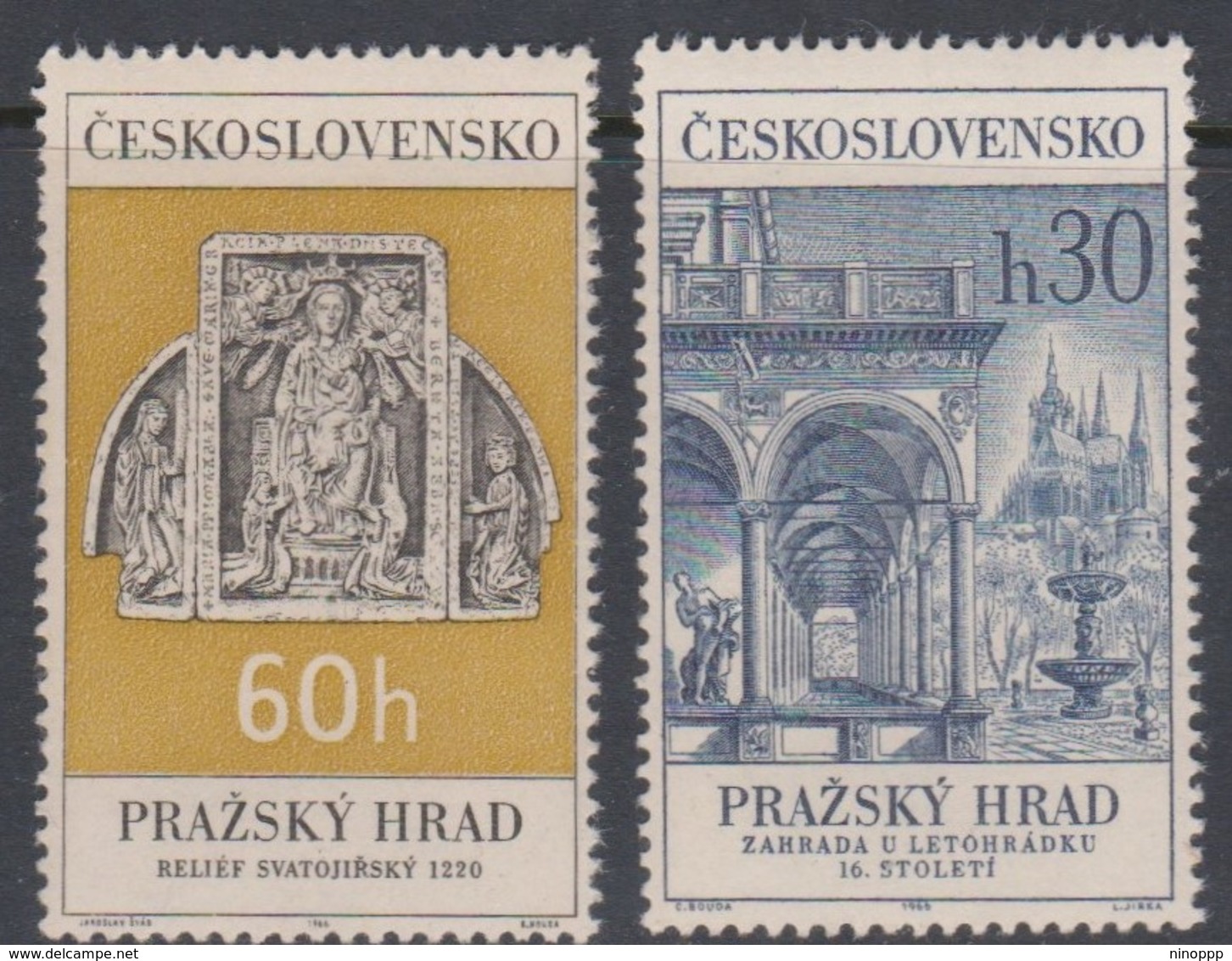 Czechoslovakia Scott 1388-1389 1966 Prague Castles, Mint Never Hinged - Unused Stamps