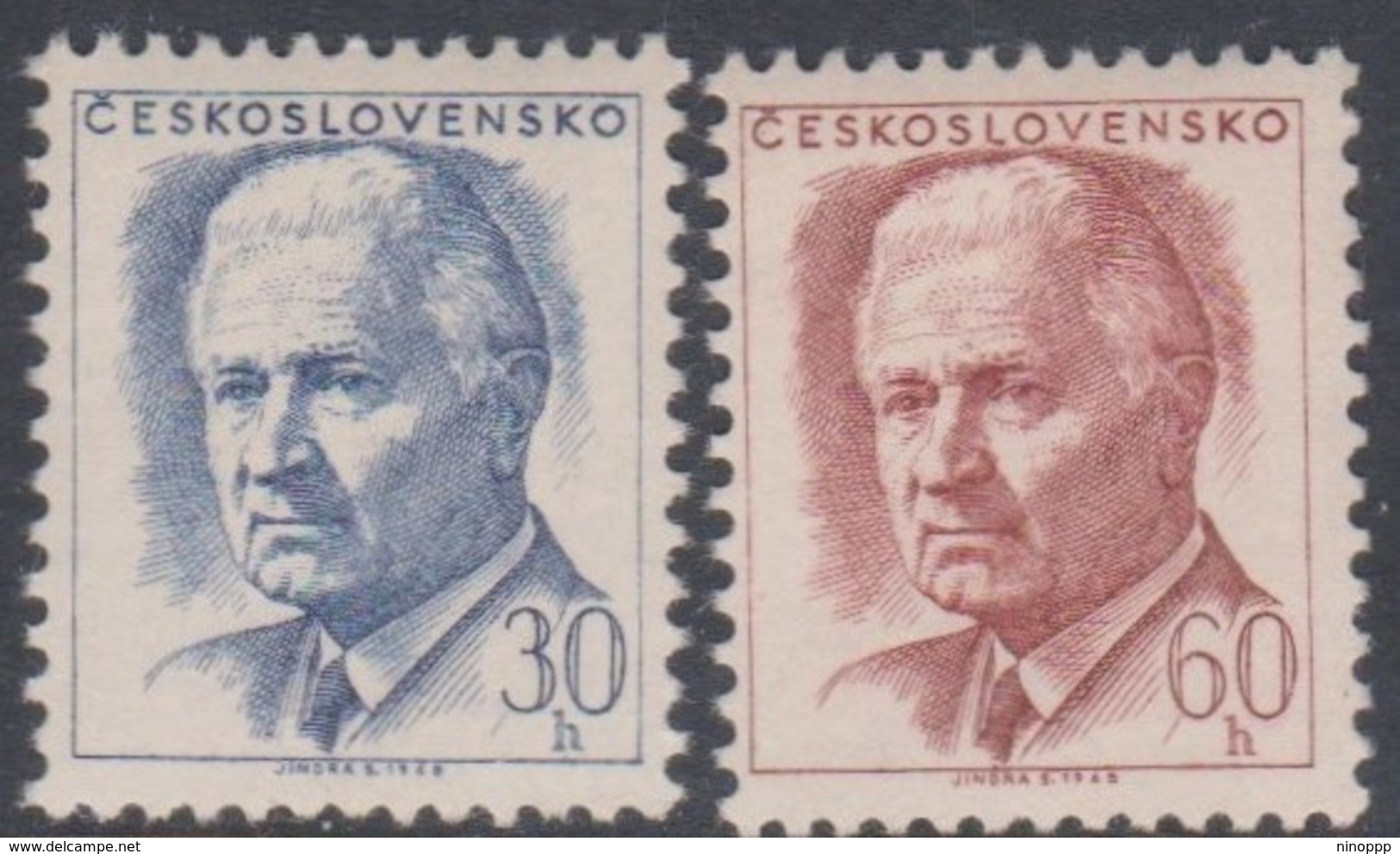 Czechoslovakia Scott 1540-1541 1968 Presedent Svoboda, Mint Never Hinged - Unused Stamps