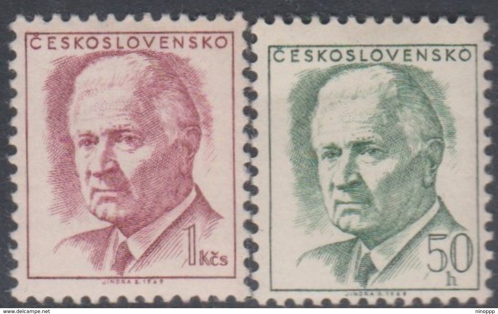 Czechoslovakia Scott 1540A-1541A 1970 Pres Svoboda, Mint Never Hinged - Unused Stamps