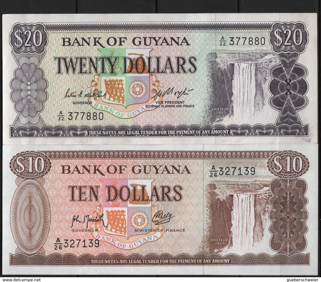 B 47 - GUYANA Lot De 2 Billets  De 10 Et 20 Dollars état Neuf - Guyana
