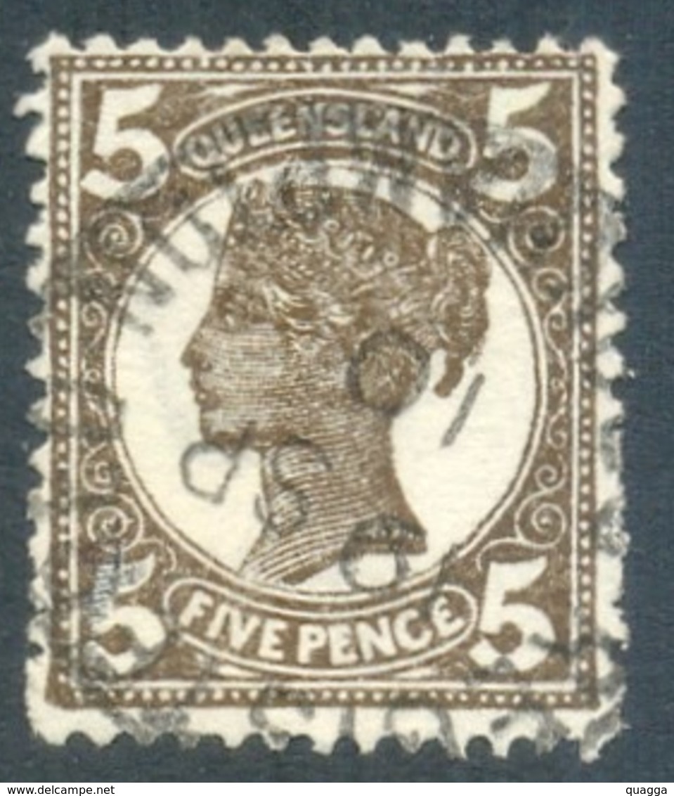 Queensland 1907. 5d Sepia (p13 - Crown SA). SG 295a. - Oblitérés