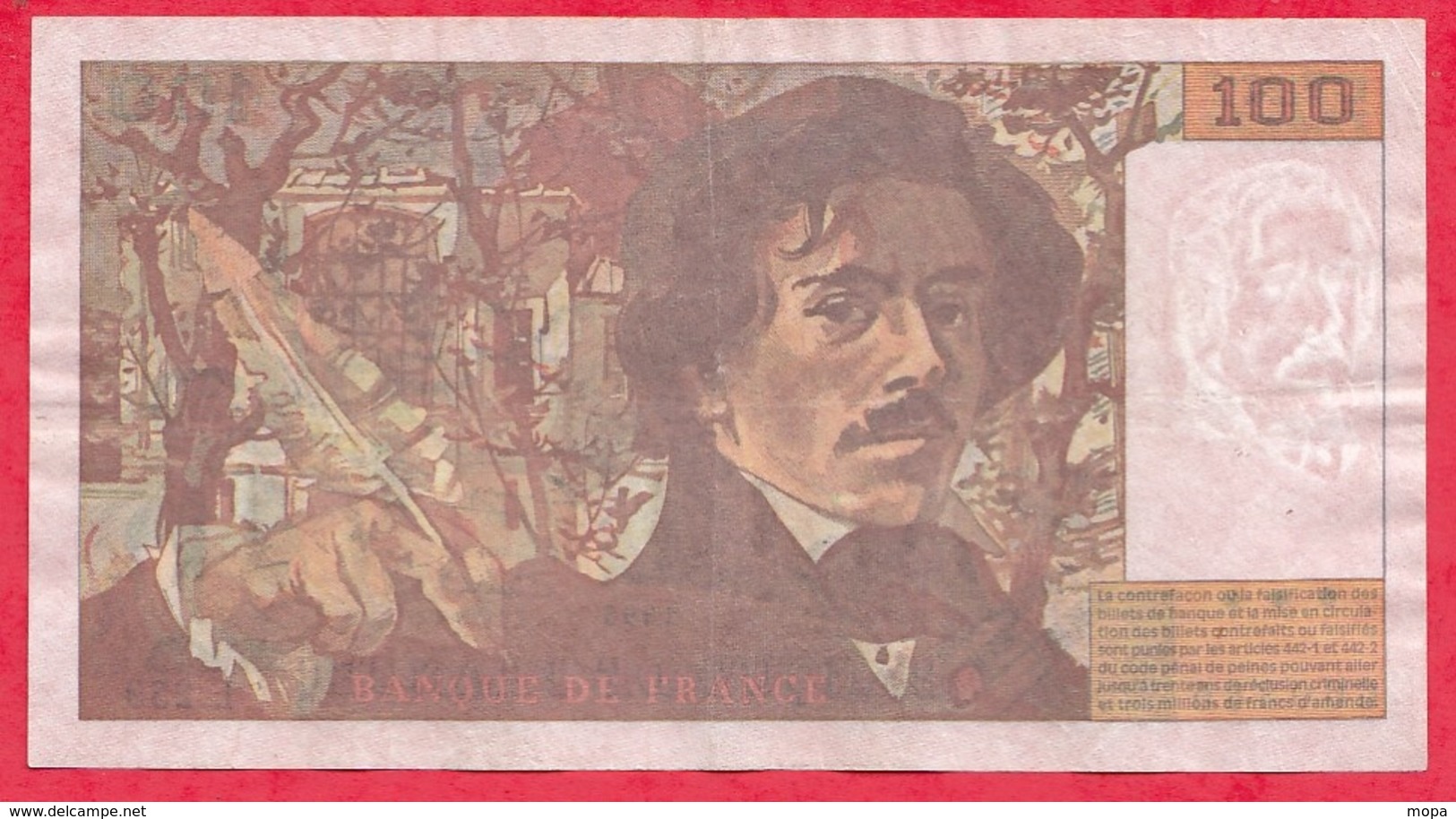 100 Francs "Delacroix" 1995------F/TTB+---Série L.259 - 100 F 1978-1995 ''Delacroix''