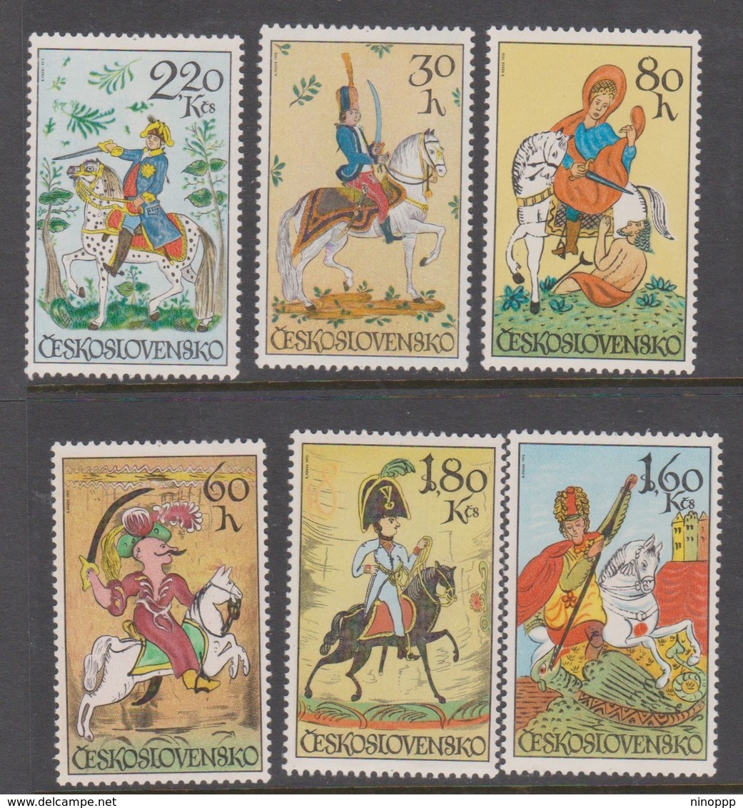 Czechoslovakia Scott 1837-1842 1972 Paintings, Mint Never Hinged - Unused Stamps