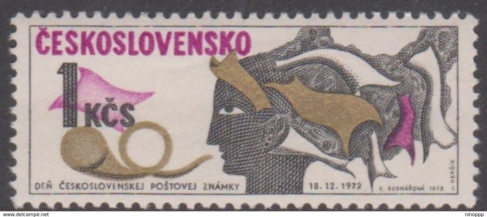 Czechoslovakia Scott 1858 1972 Stamp Day, Mint Never Hinged - Unused Stamps