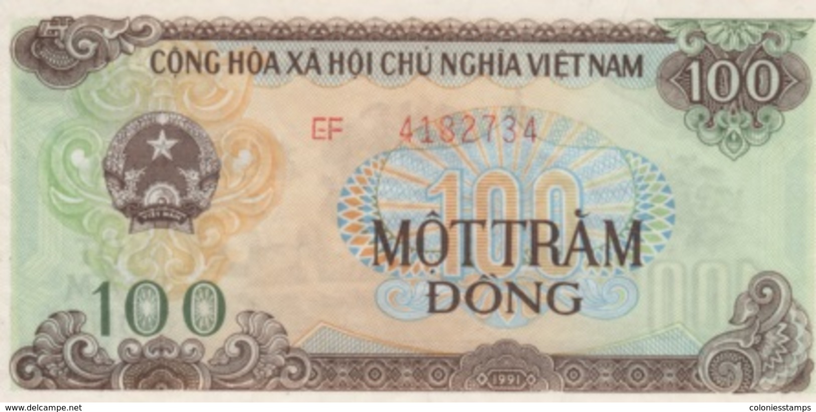 (B0075) VIETNAM, 1991 (1992). 100 Dong. P-105b. UNC - Vietnam