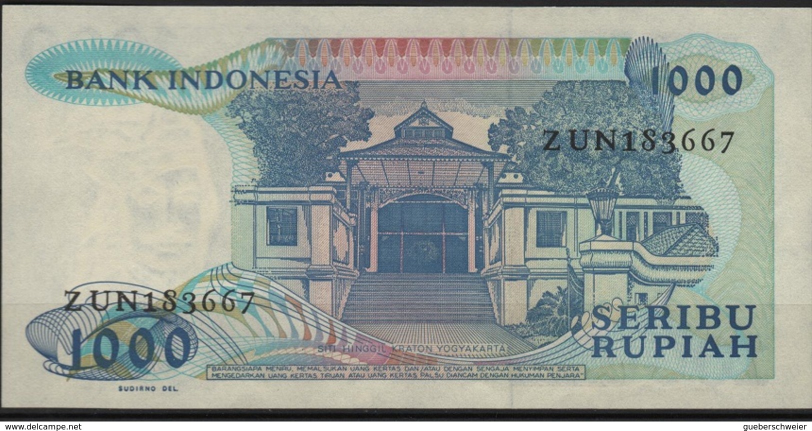 B 53 - INDONESIE Billet De 1000 Rupiah 1987 état Neuf - Indonésie