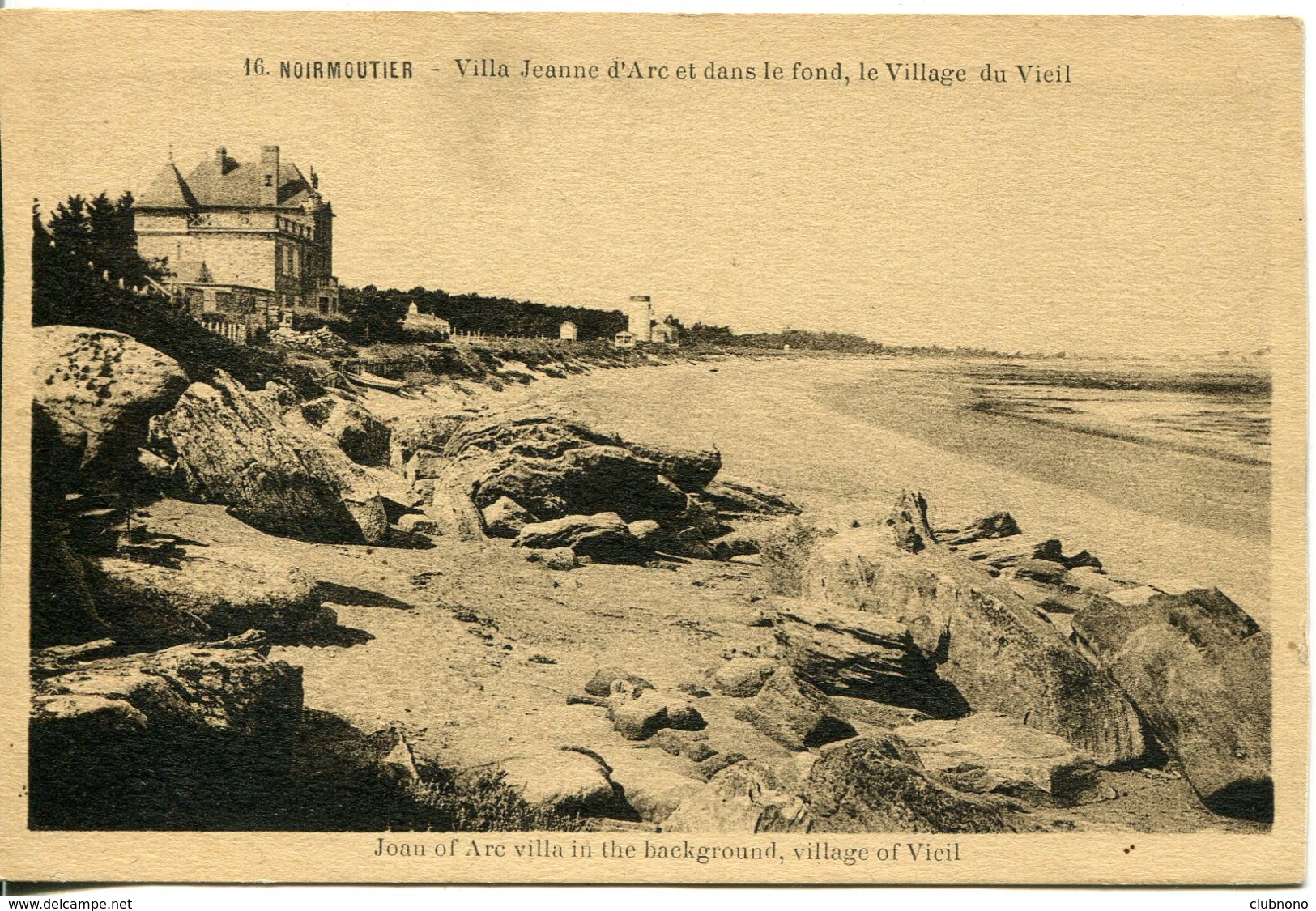 CPA -  NOIRMOUTIER - VILLA JEANNE D'ARC, AU LOIN, VILLAGE DU VIEIL - Noirmoutier