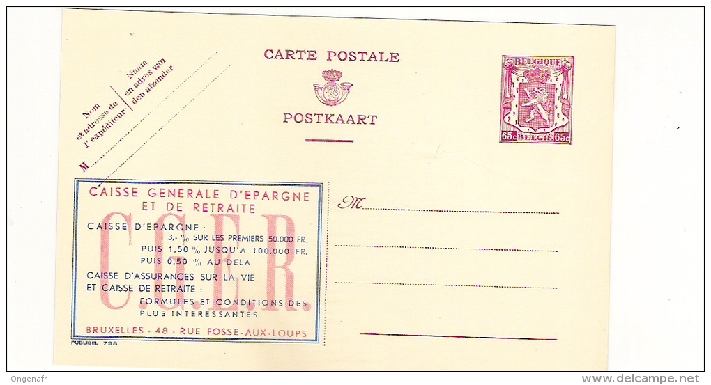 Publibel Neuve N° 798 (Banque: C.G.E.R.) - Publibels