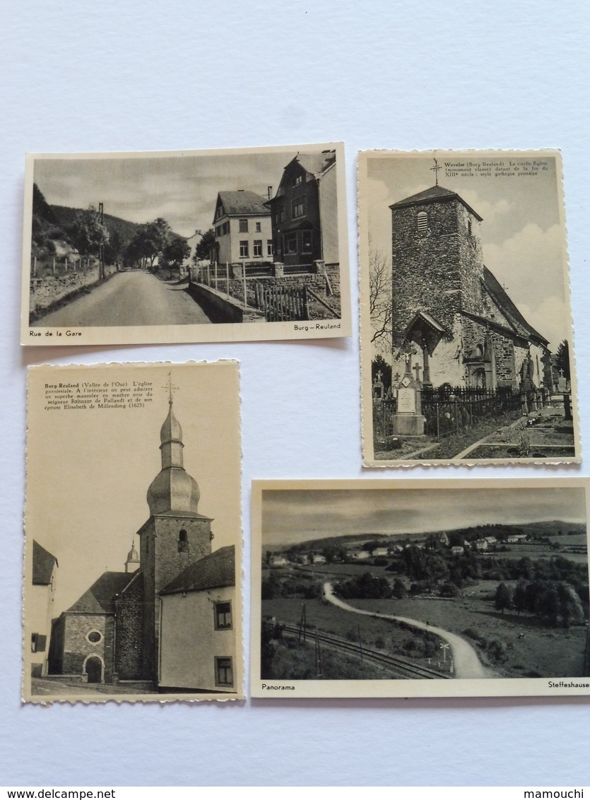 BURG-REULAND - 4 Cartes : Rue De La Gare, Eglise Paroissiale, Panorama, Weveler - Burg-Reuland