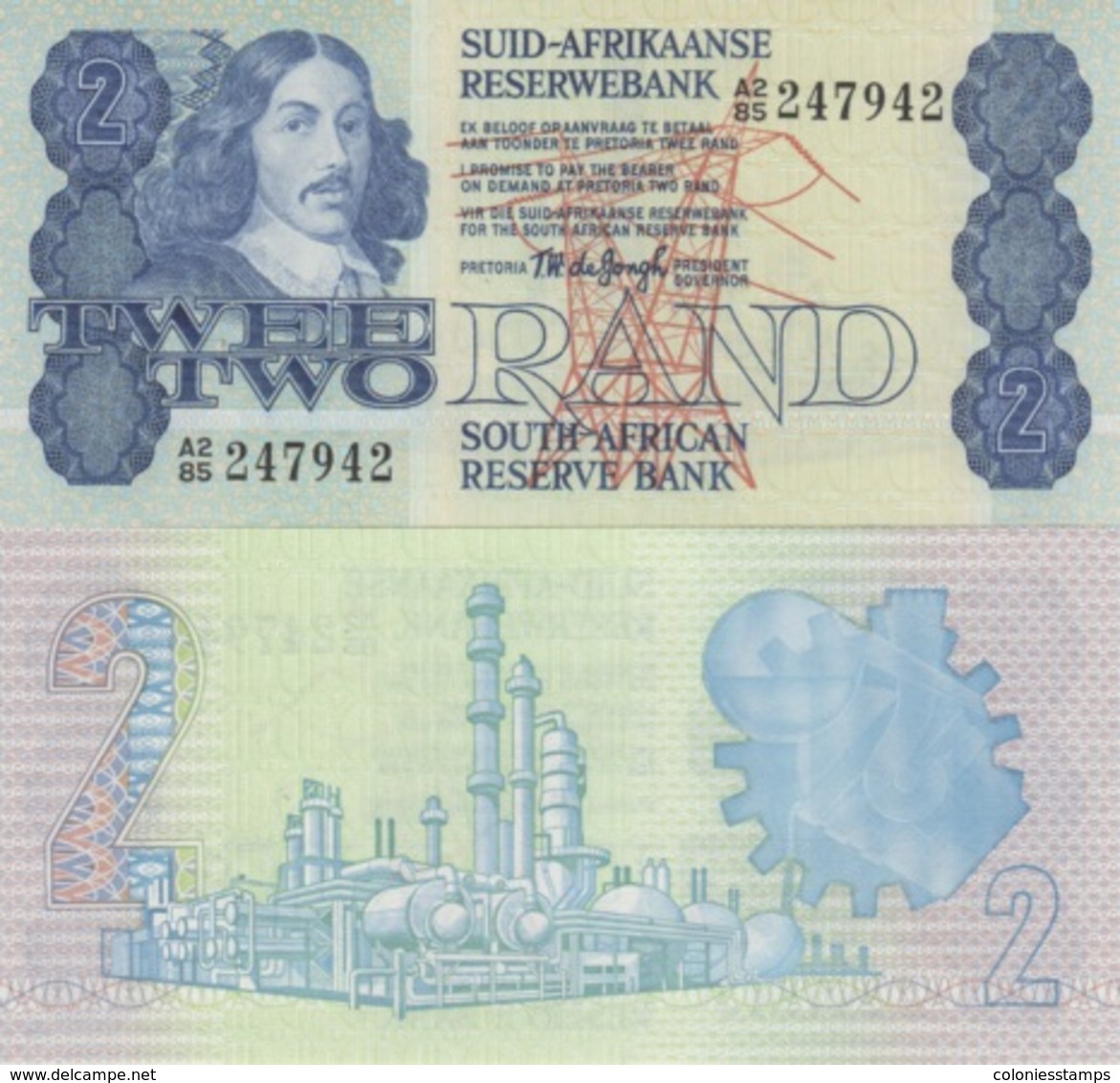 (B0089) SOUTH AFRICA, 1978-1981 (ND). 2 Rand. P-118a. UNC - Afrique Du Sud