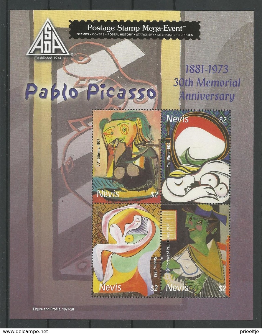 Nevis 2004 Picasso Sheet 2 Y.T. 1744/1747 ** - St.Kitts-et-Nevis ( 1983-...)