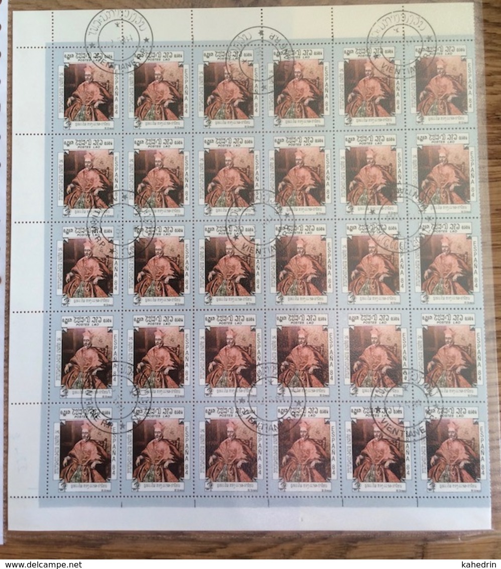 Laos 1984, Fernando Niño De Guevara, El Greco (o), Used, Complete Sheet (2 Scans) - Laos