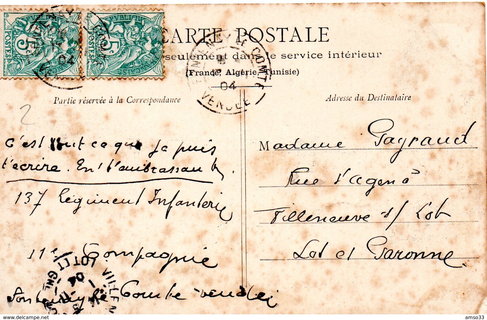 10079. CPA 85 FONTENAY LE COMTE. LA CASERNE D'INFANTERIE DITE DU CHAFFAULT 1904 - Fontenay Le Comte