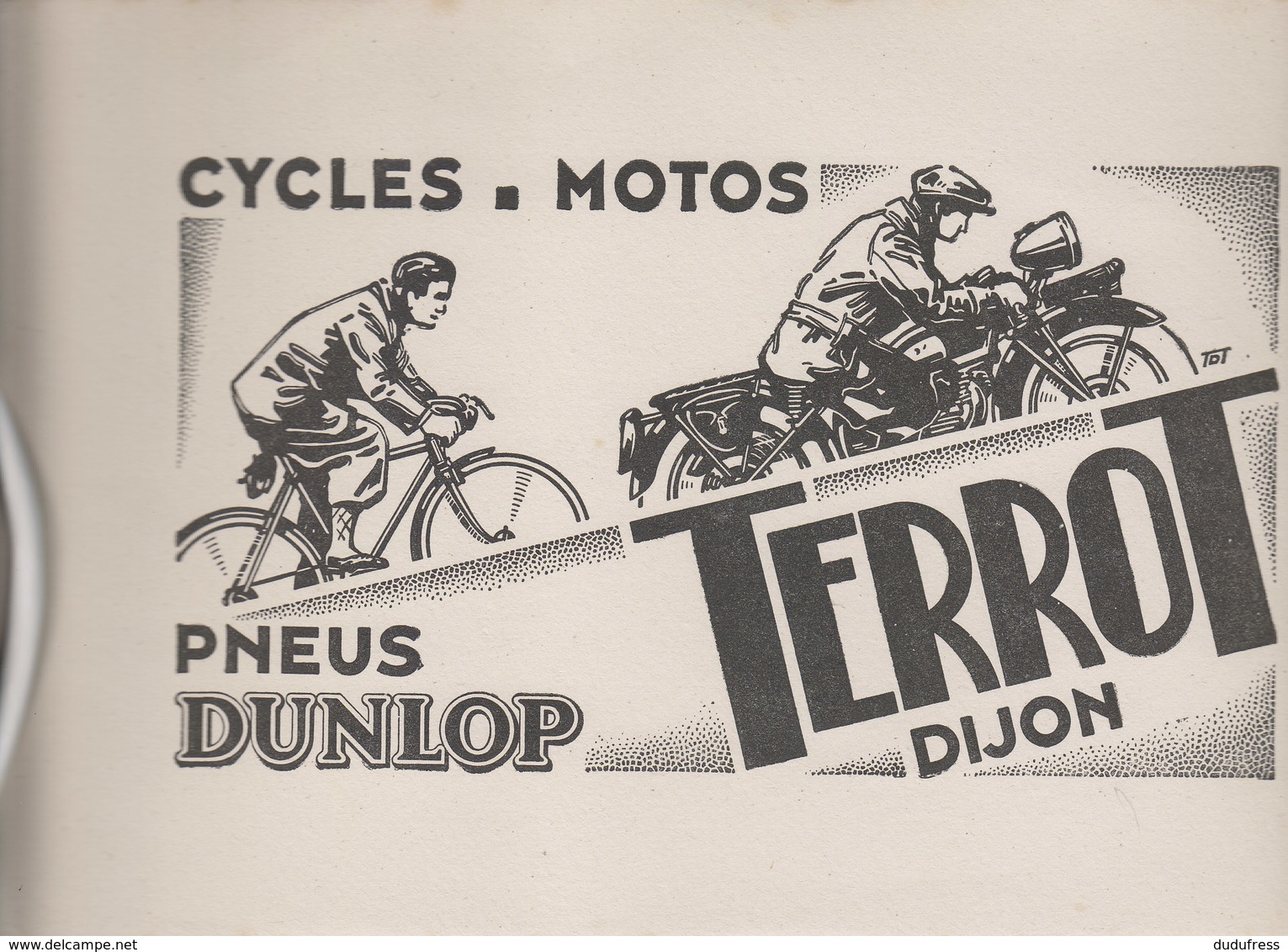 BUVARD    CYCLES MOTOS   PNEUS DUNLOP    TERROT  DIJON - Sports