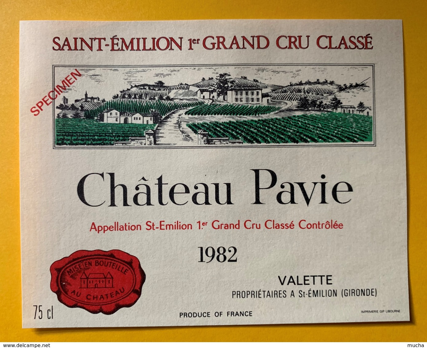 9876 - Château Pavie 1982 Saint-Emilion Spécimen - Bordeaux