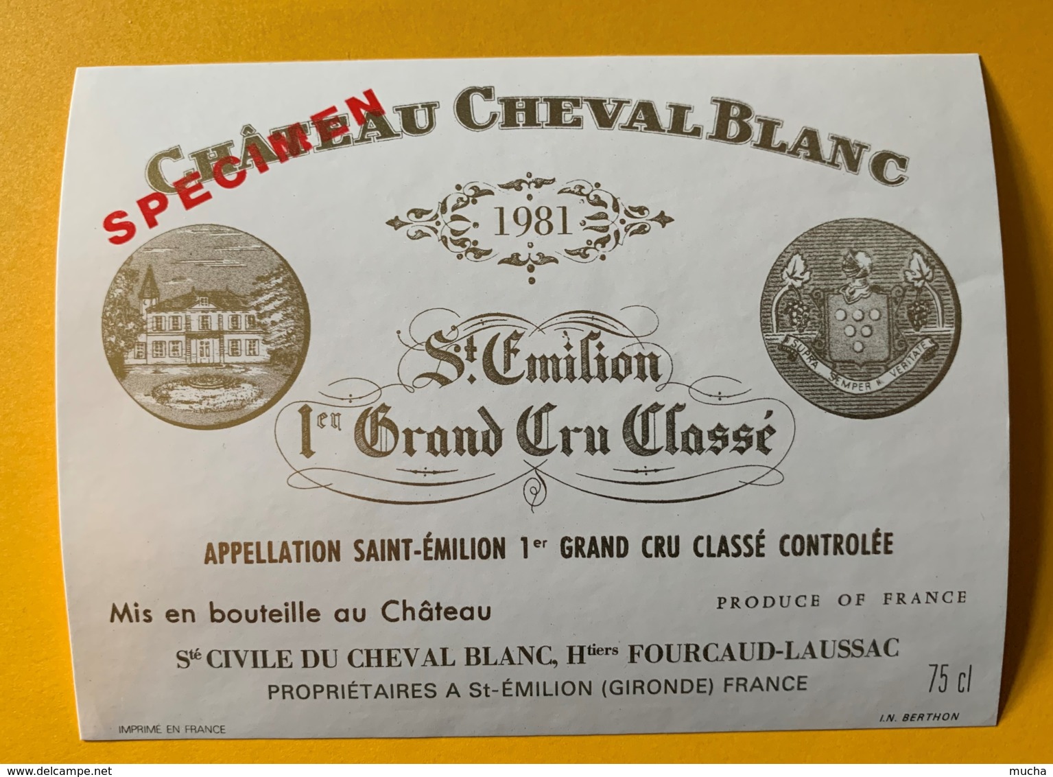 9889 - Château Cheval Blanc 1981 Saint-Emilion  Spécimen - Bordeaux