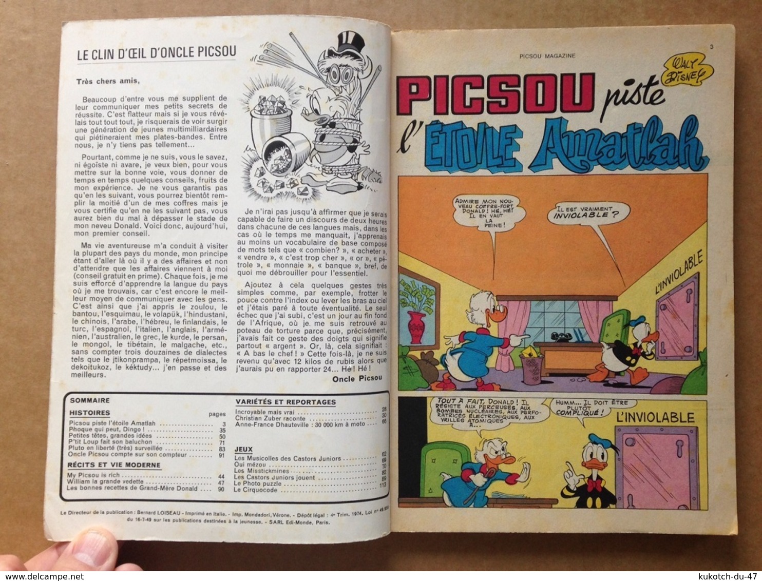 Disney - Picsou Magazine - Année 1974 - N°32 (avec Grand Défaut D'usure) - Picsou Magazine