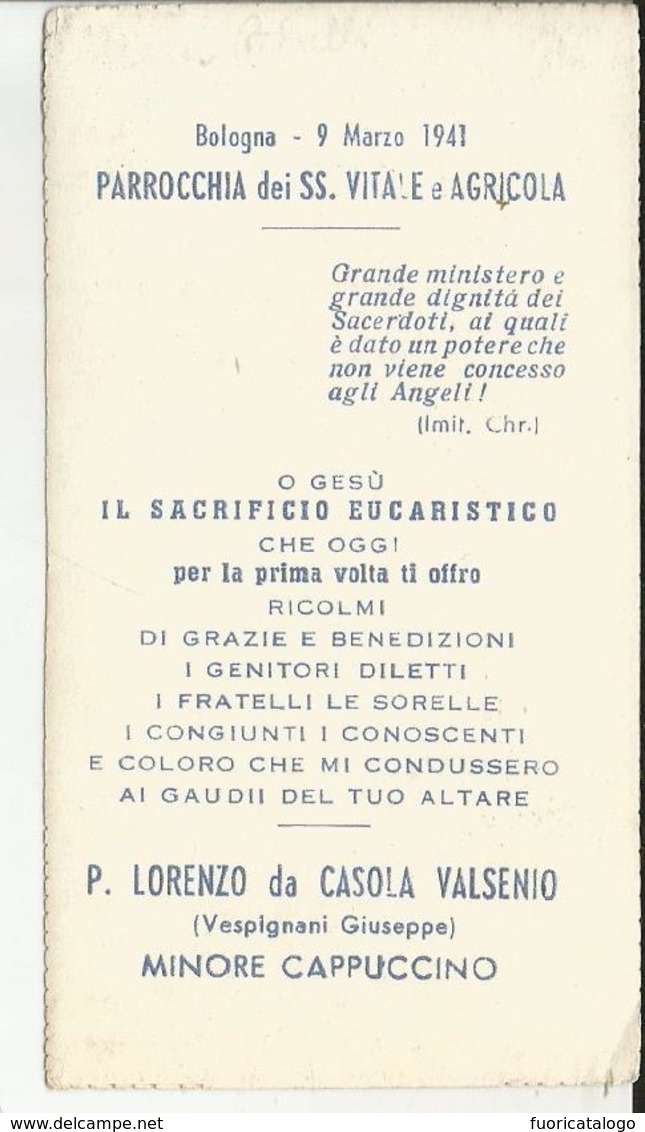 SANTINO SERIE NB 373 SAN GIUSEPPE-PARROCCHIA DEI SS.VITALE E AGRICOLA -BOLOGNA 1941 - Santini
