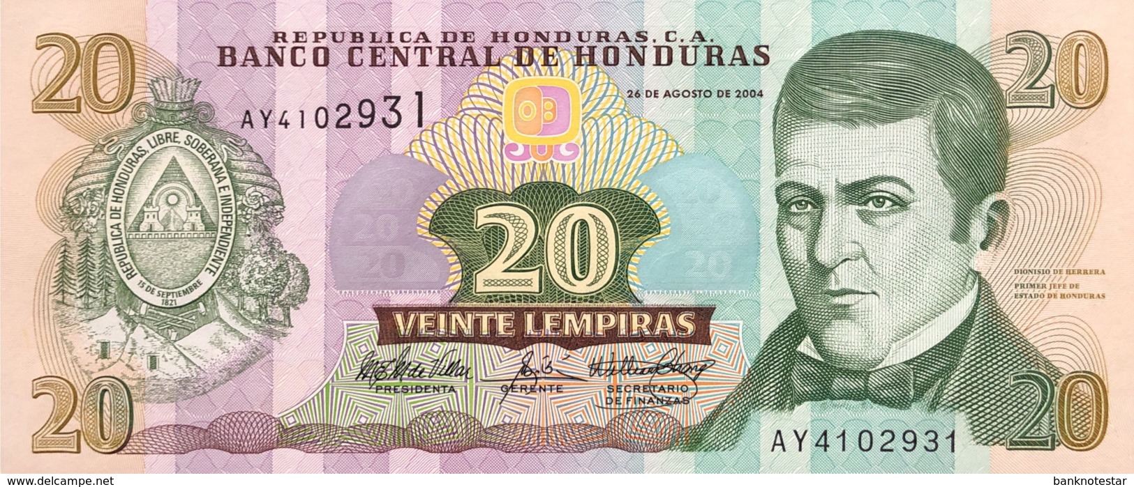 Honduras 20 Lempiras, P-92 (26.8.2004) - UNC - Honduras