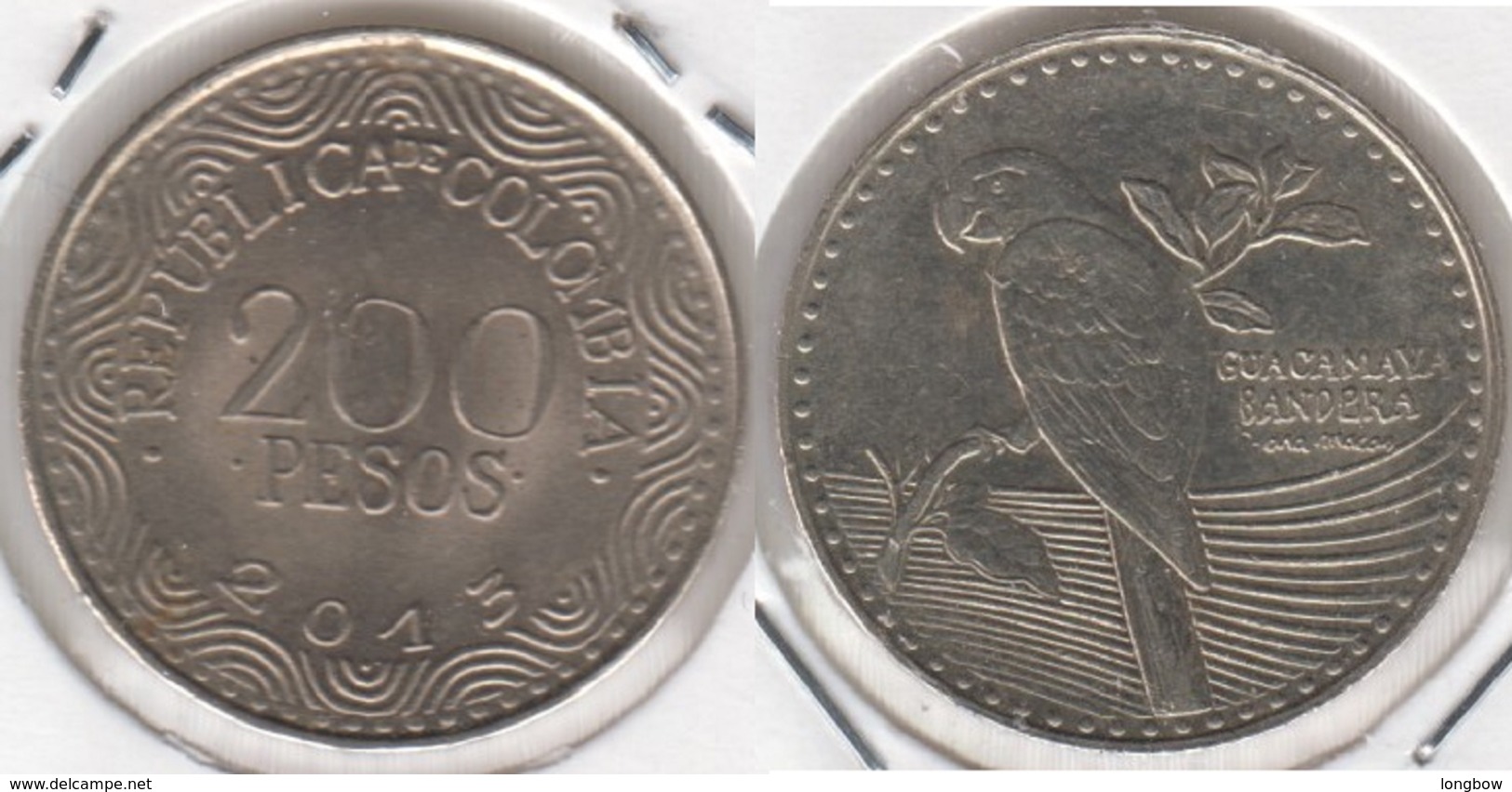 Colombia 200 Pesos 2013 Parrot KM#297 - Used - Colombia