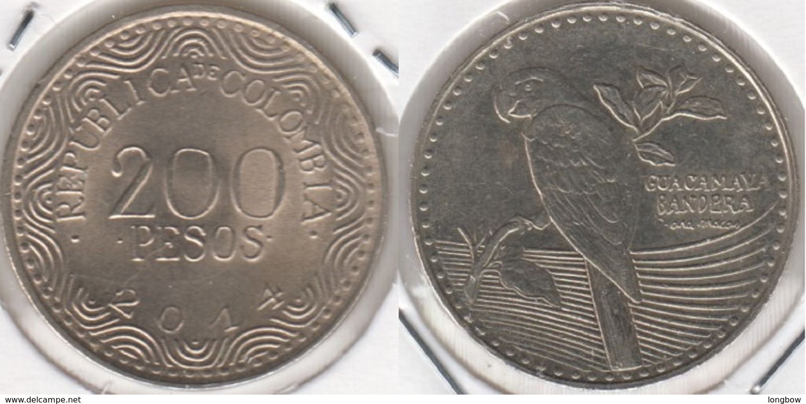 Colombia 200 Pesos 2014 Parrot KM#297 - Used - Colombia