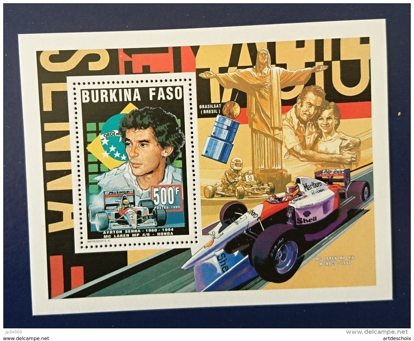 BURKINA FASO Automobiles, Voitures, Cars, Coches. AYRTON SENNA, Bloc De Luxe Yvert 938 - Burkina Faso (1984-...)