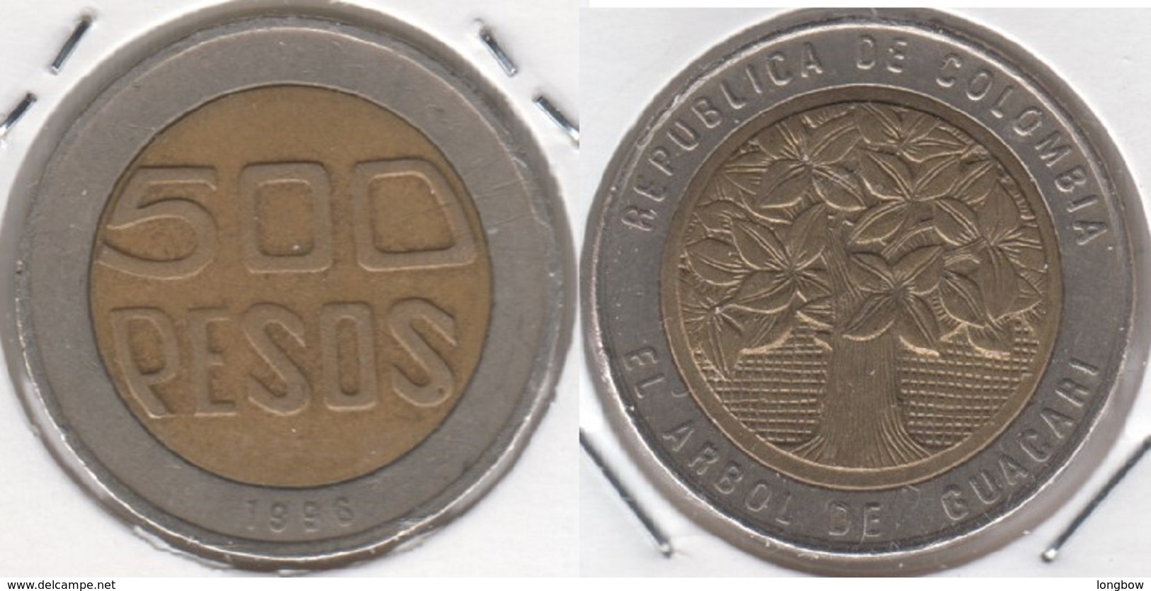 Colombia 500 Pesos 1996 KM#286 - Used - Colombia