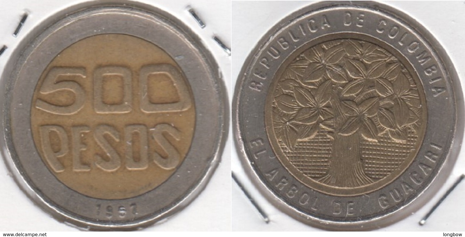 Colombia 500 Pesos 1997 KM#286 - Used - Colombia